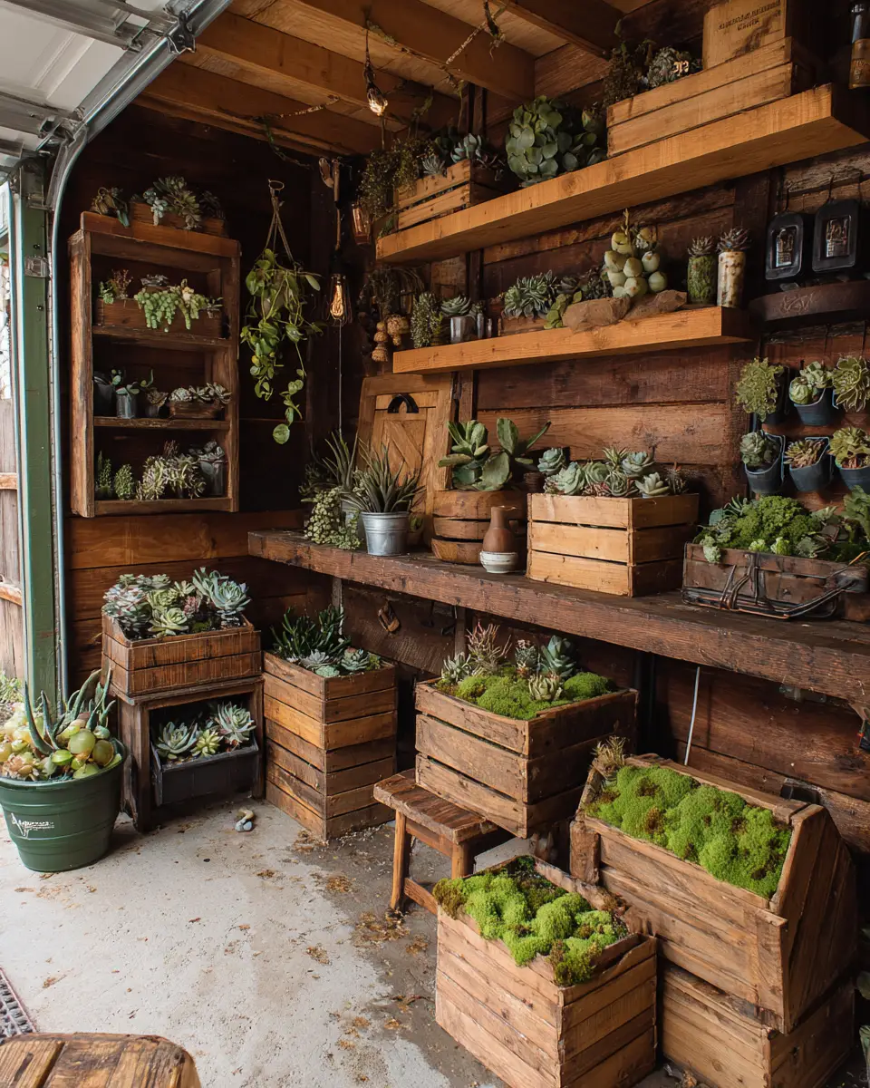 Warm Wood Rustic Garage Decor Ideas