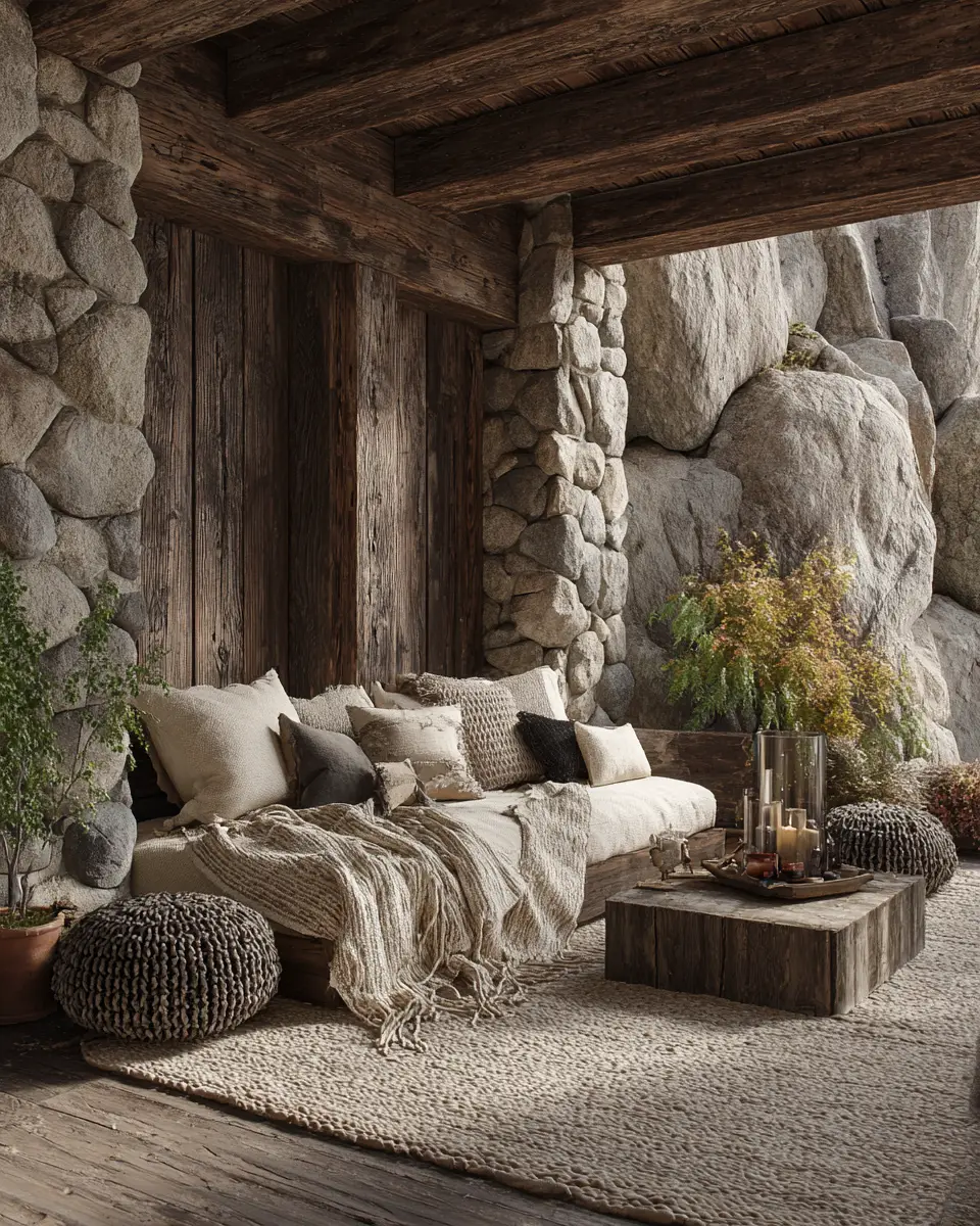 Warm Wood Rustic Patio Decor Ideas