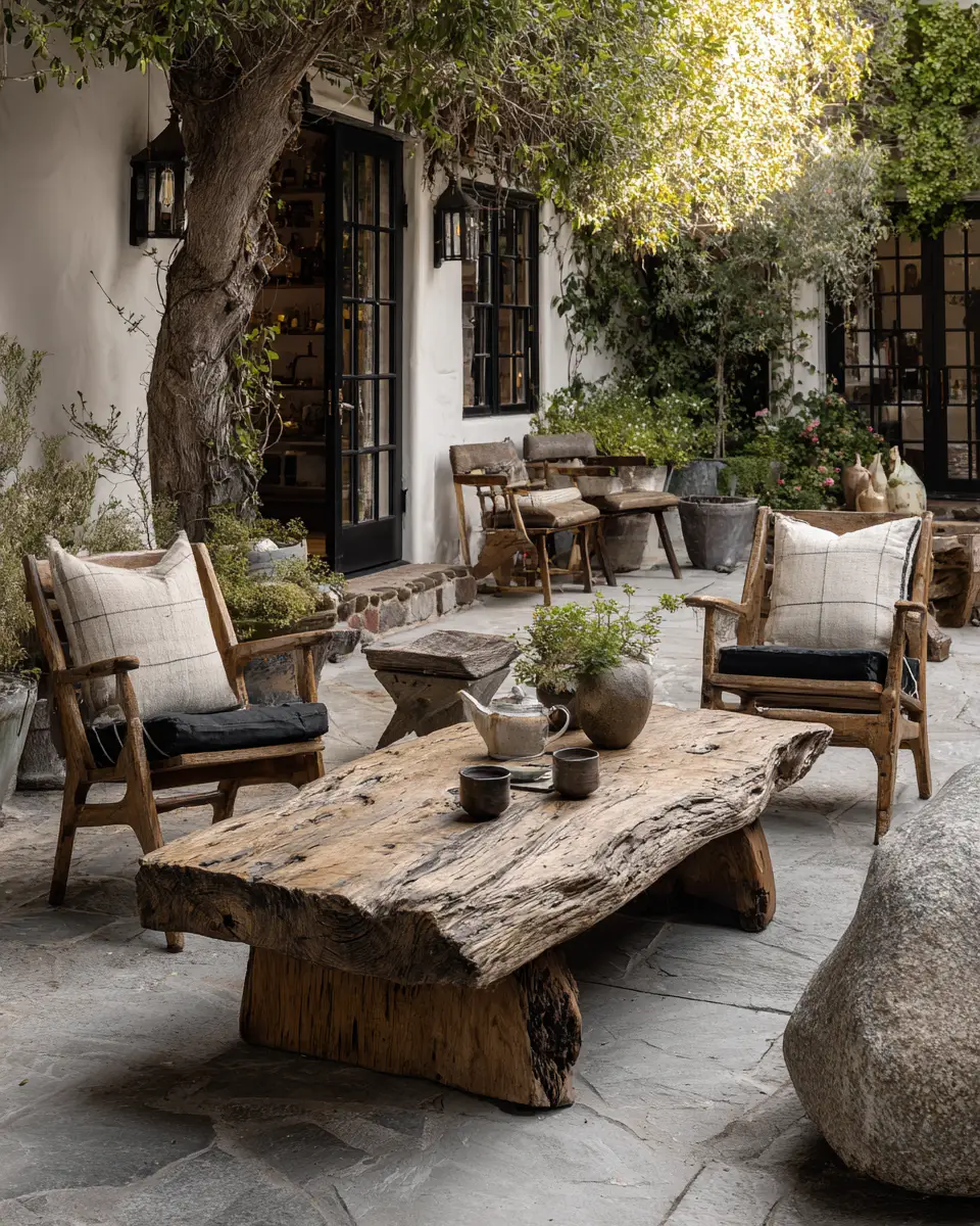 Warm Wood Rustic Patio Decor Ideas