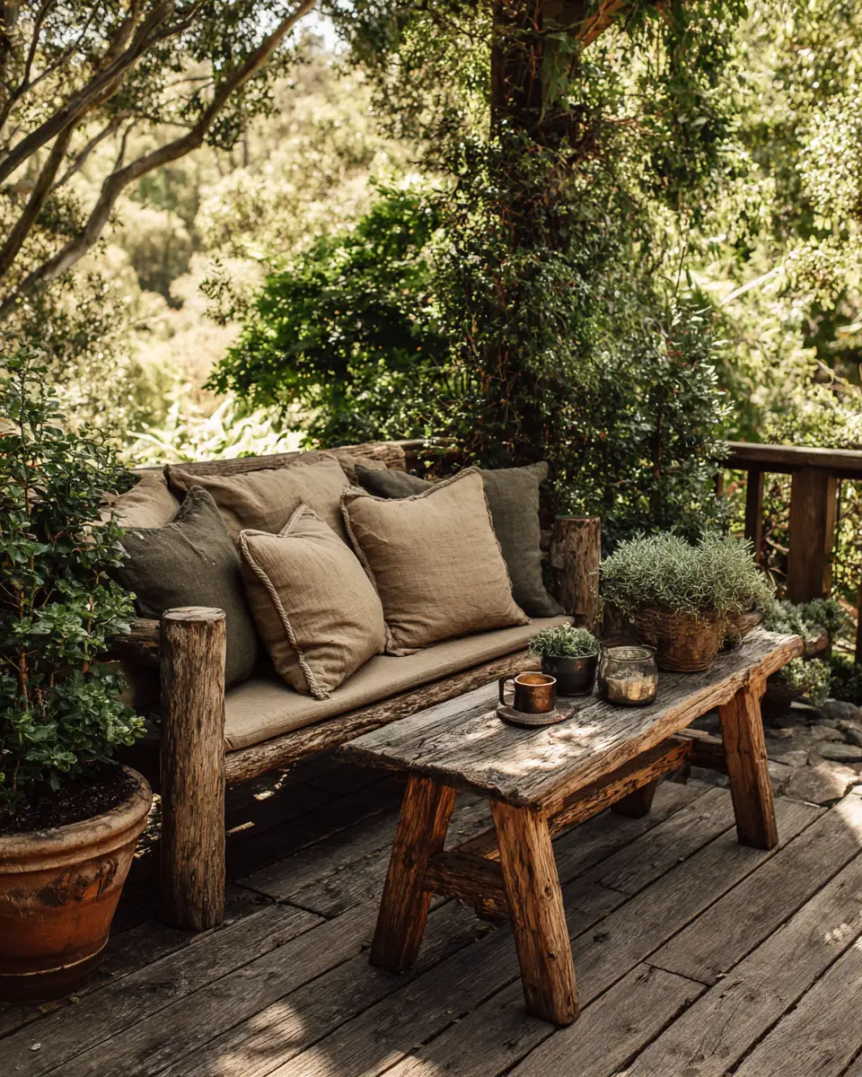 Warm Wood Rustic Patio Decor Ideas