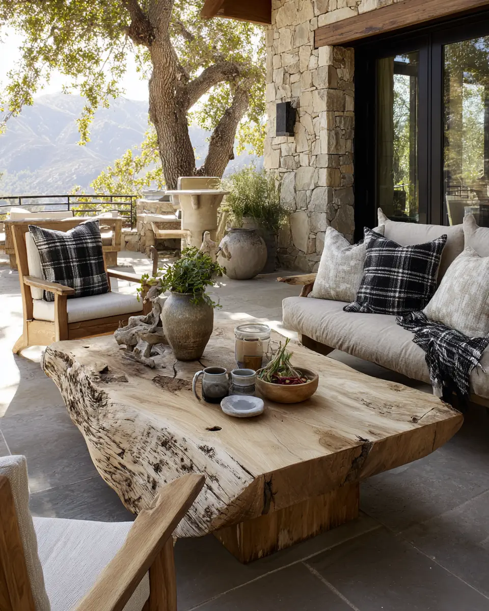 Warm Wood Rustic Patio Decor Ideas