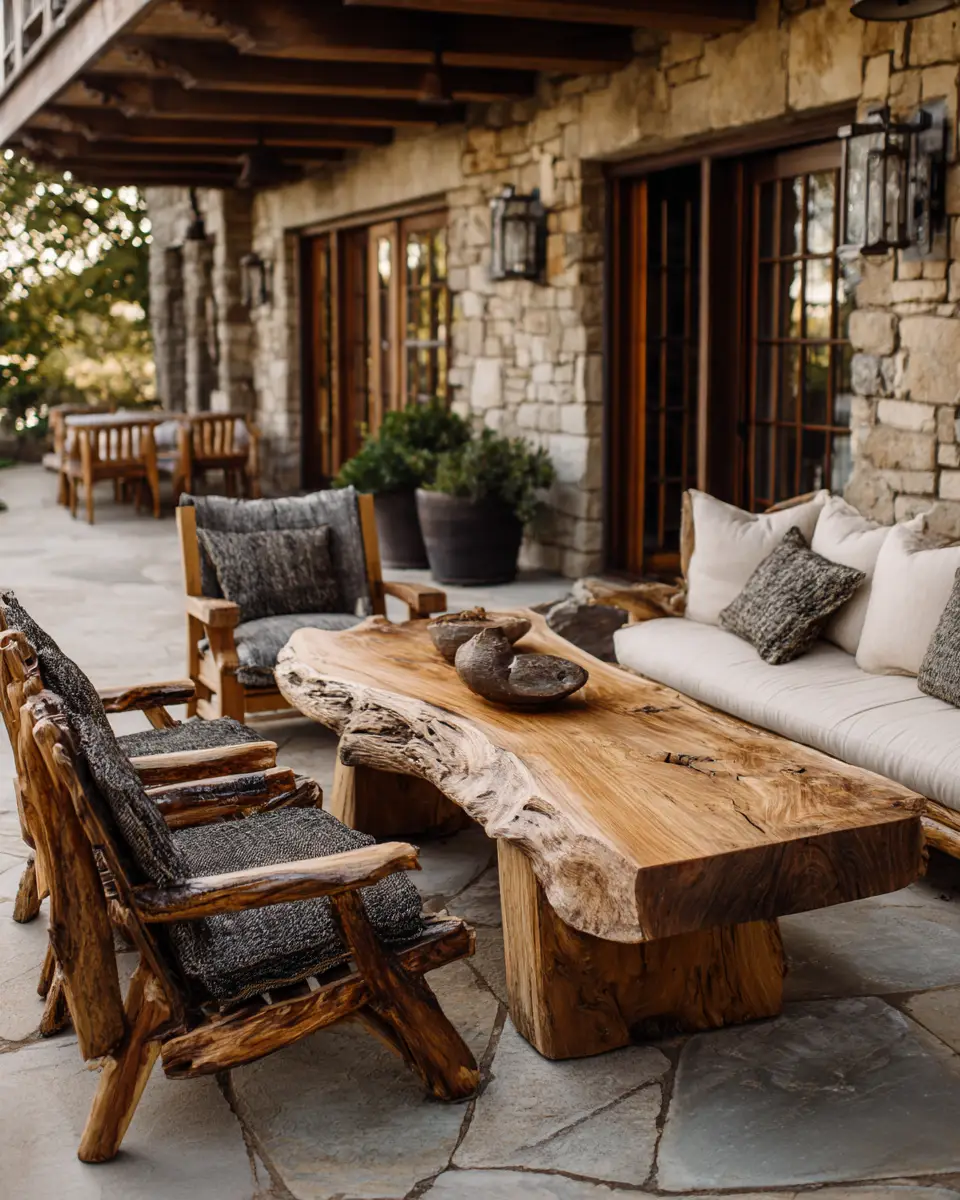 Warm Wood Rustic Patio Decor Ideas