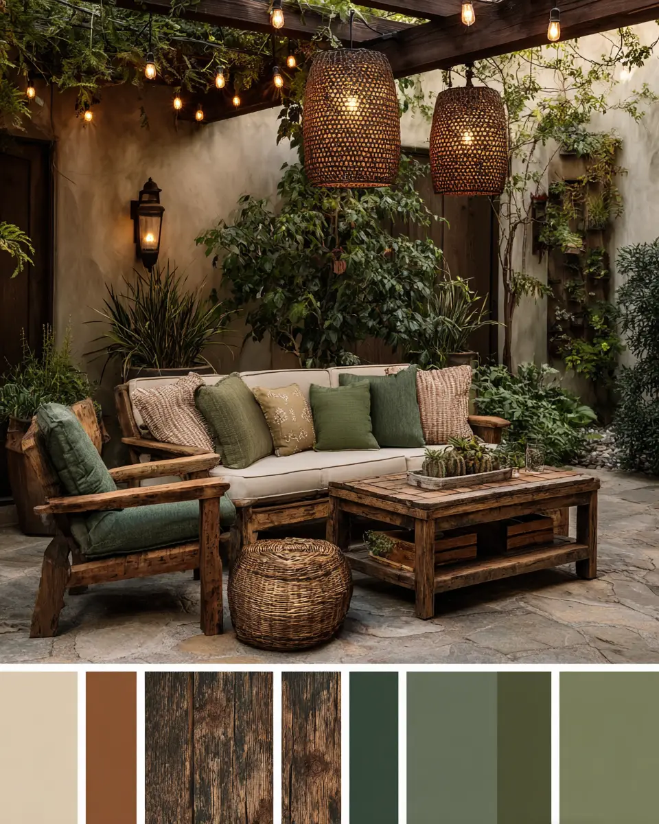 Warm Wood Rustic Patio Decor Ideas