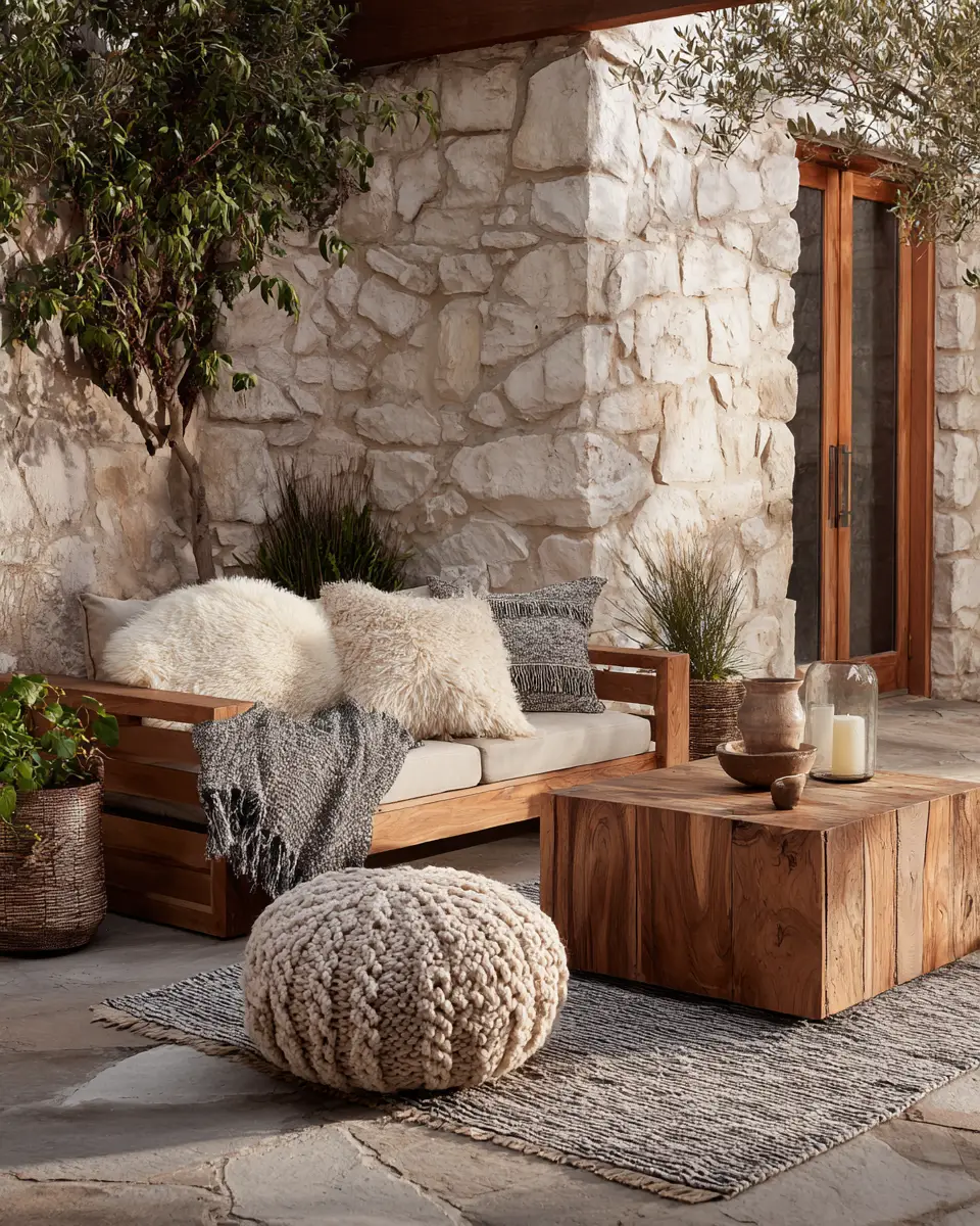Warm Wood Rustic Patio Decor Ideas