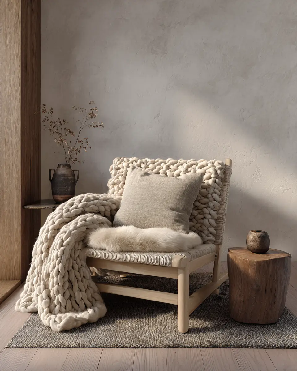 Warm Wood Scandinavian Living Room Decor Ideas - Featured