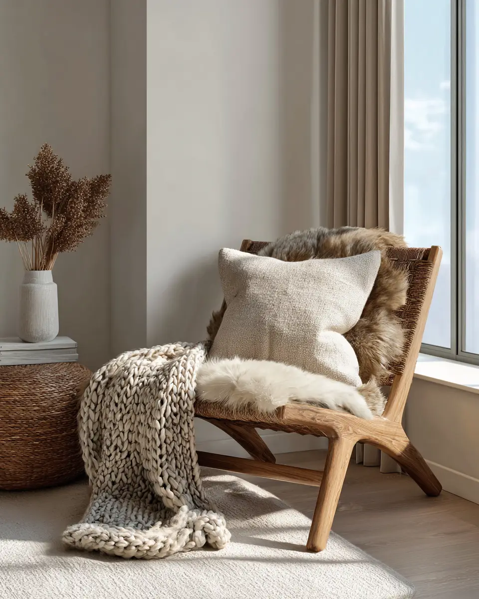 Warm Wood Scandinavian Living Room Decor Ideas