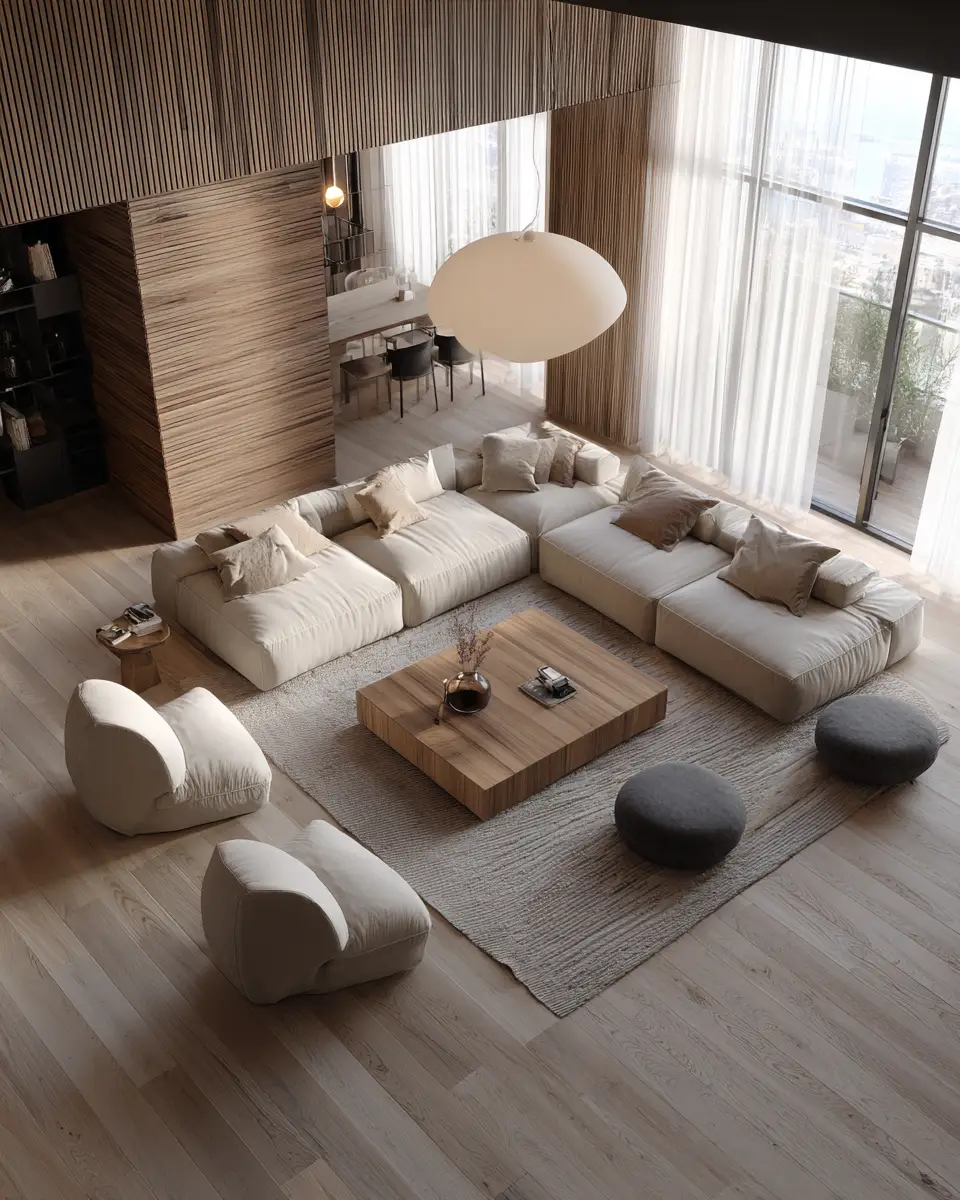 Warm Wood Scandinavian Living Room Decor Ideas