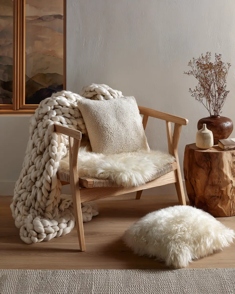 Warm Wood Scandinavian Living Room Decor Ideas