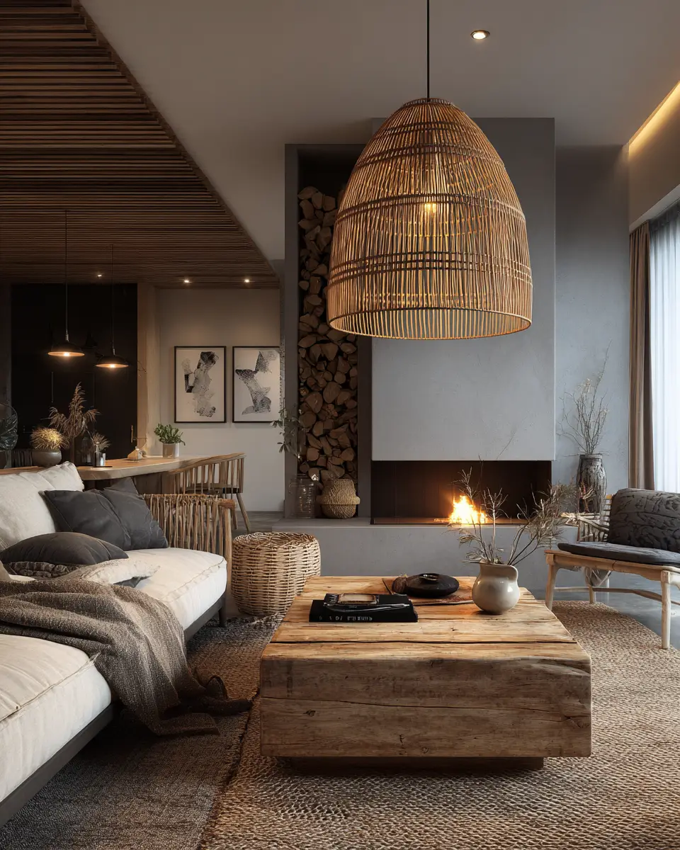 Warm Wood Scandinavian Living Room Decor Ideas