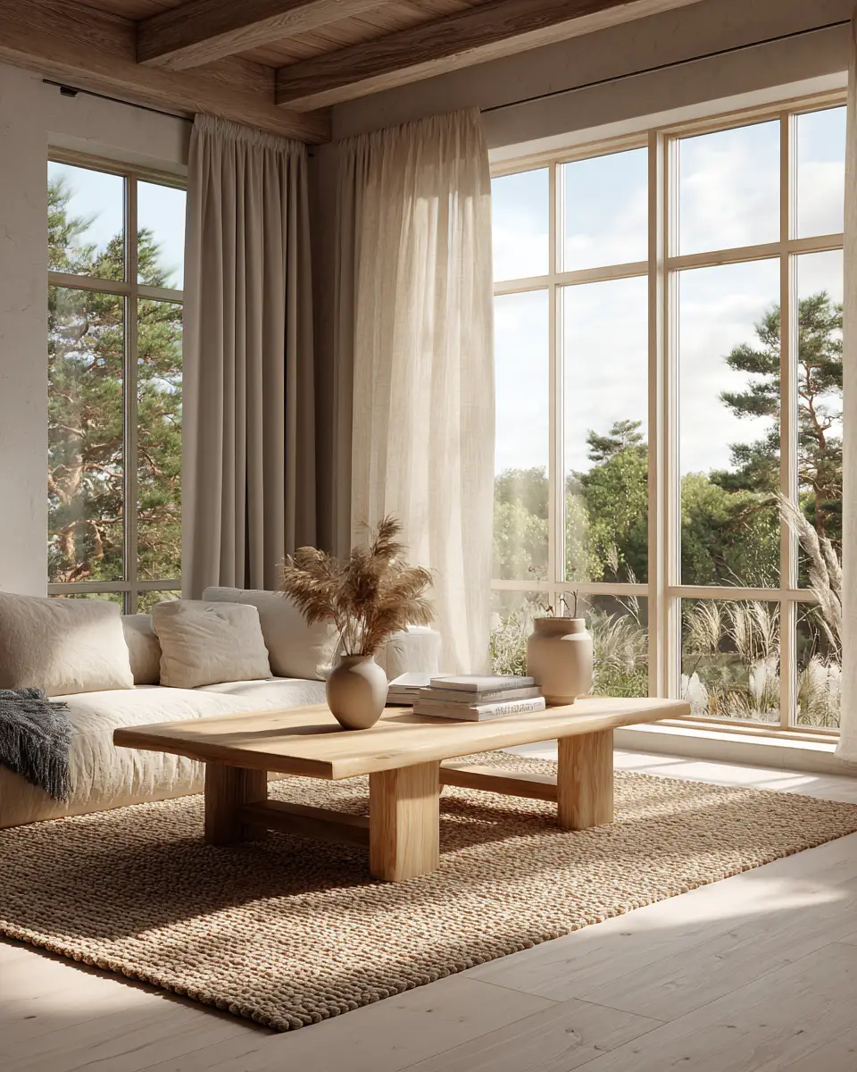 Warm Wood Scandinavian Living Room Decor Ideas