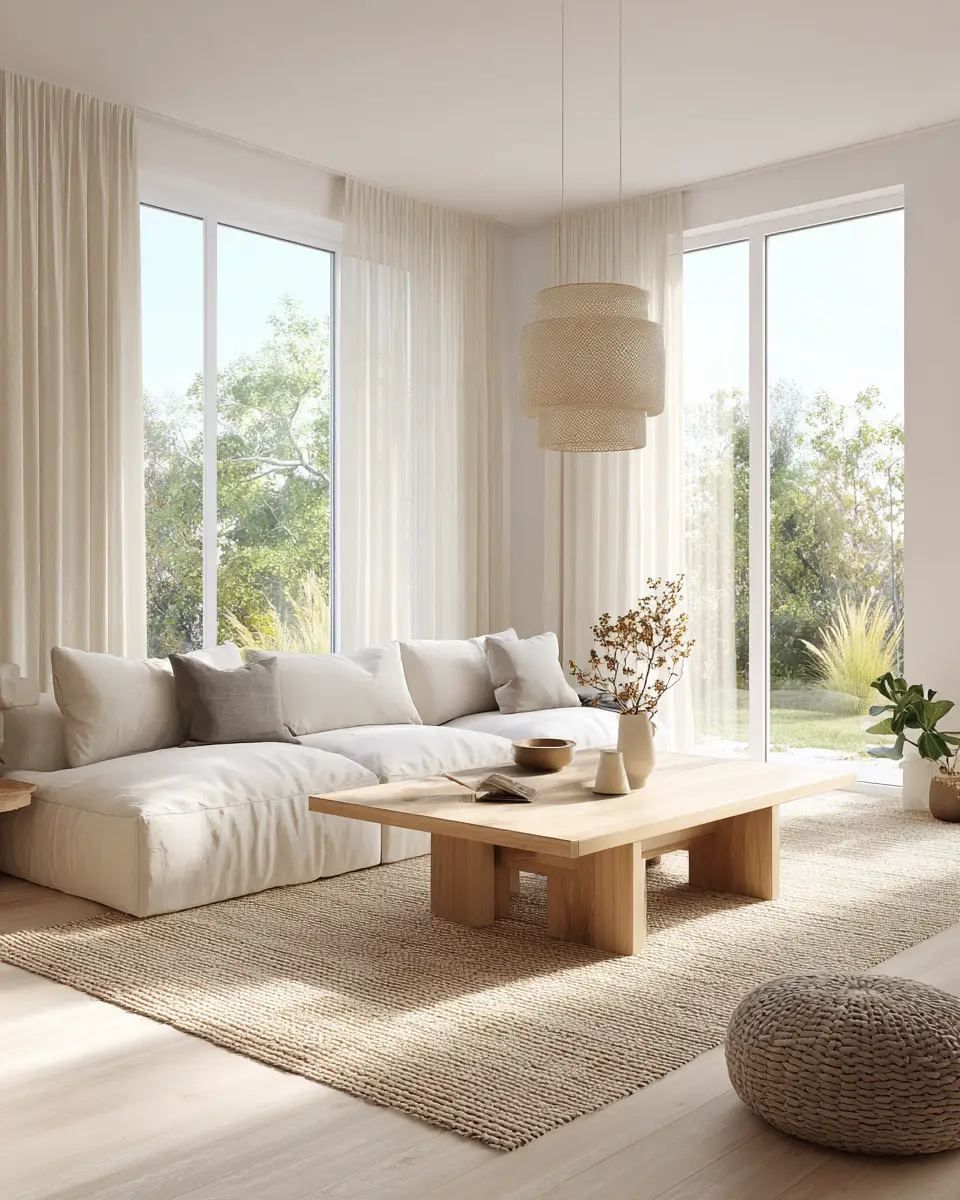 Warm Wood Scandinavian Living Room Decor Ideas