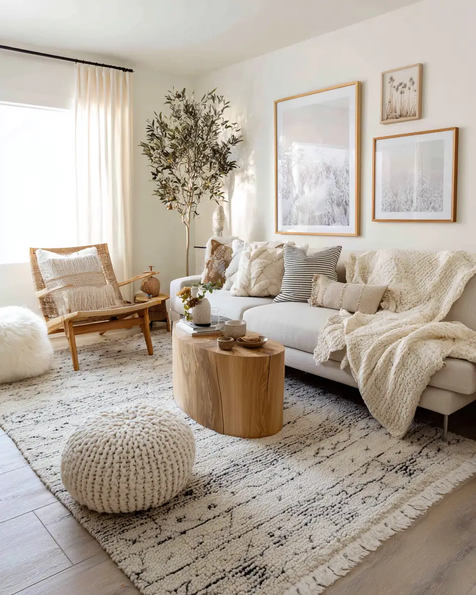 Warm Wood Scandinavian Living Room Decor Ideas