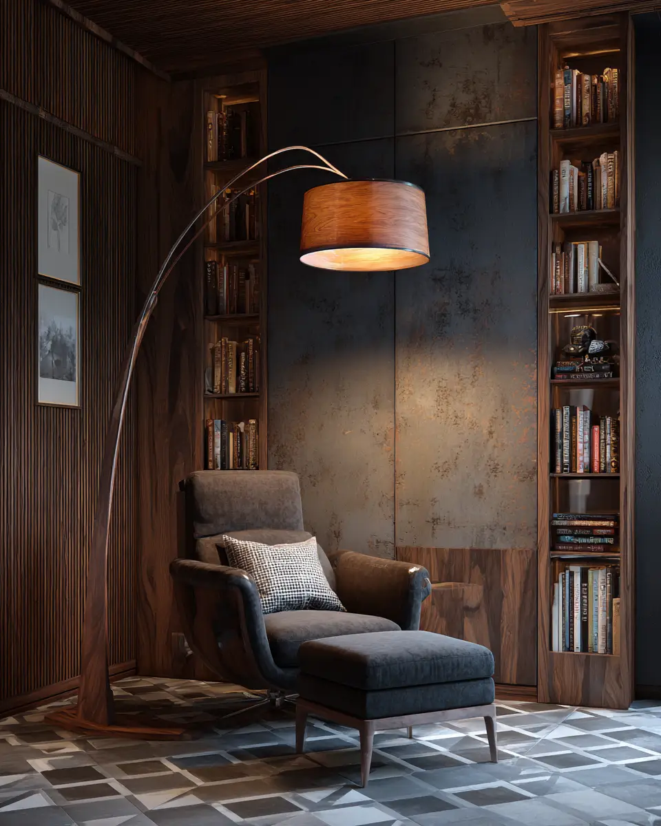 Warm Wood Transitional Home Office Decor Ideas