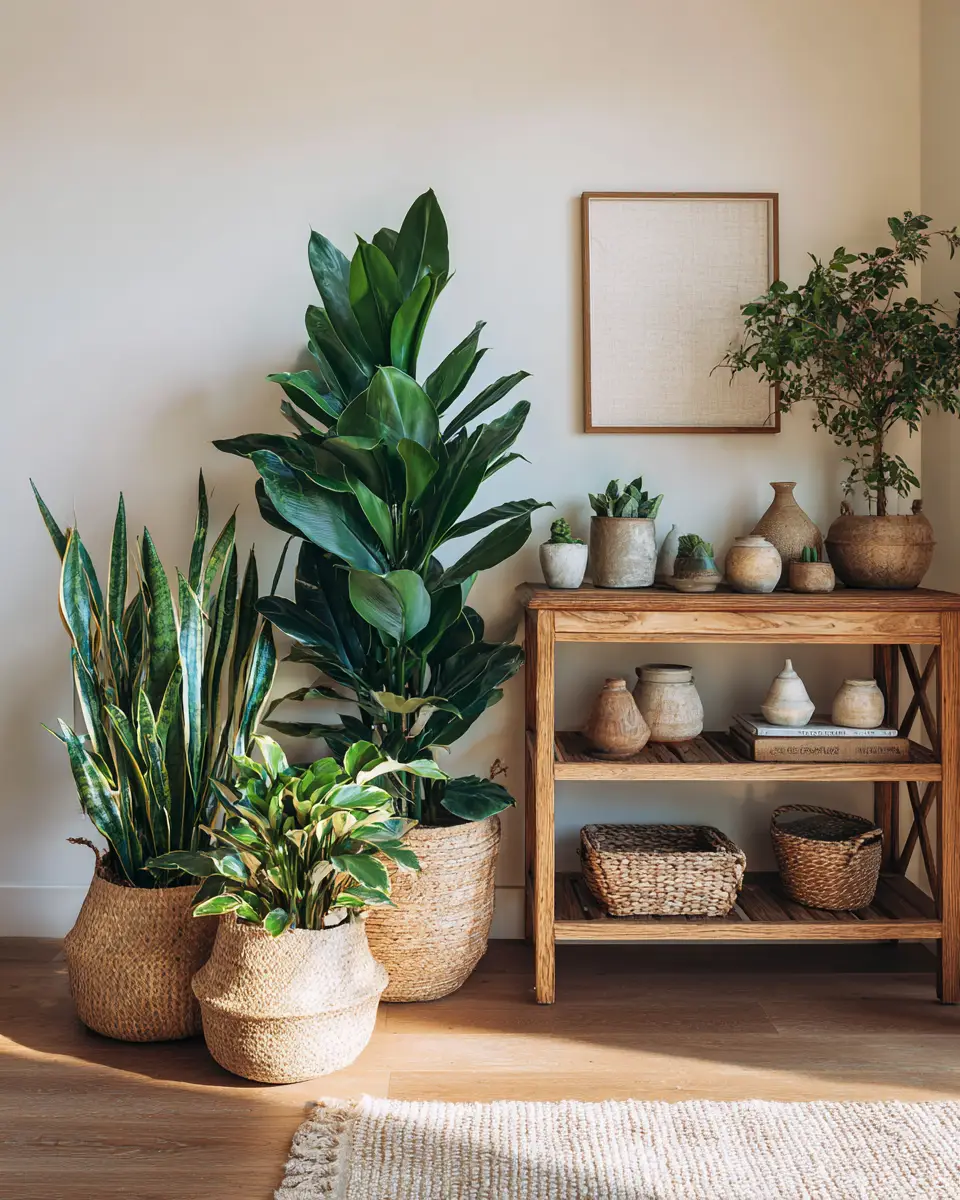 Warm Wood Transitional Home Office Decor Ideas