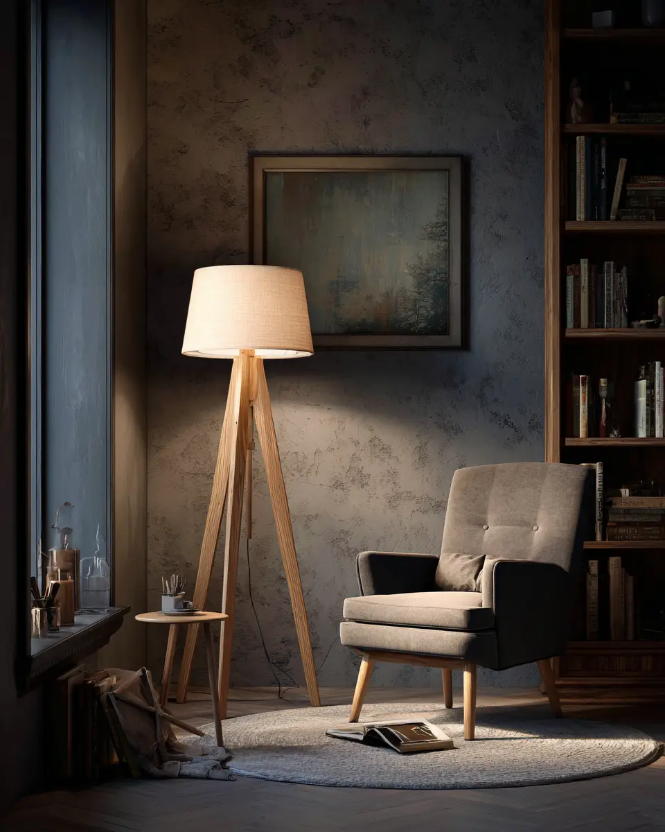 Warm Wood Transitional Home Office Decor Ideas