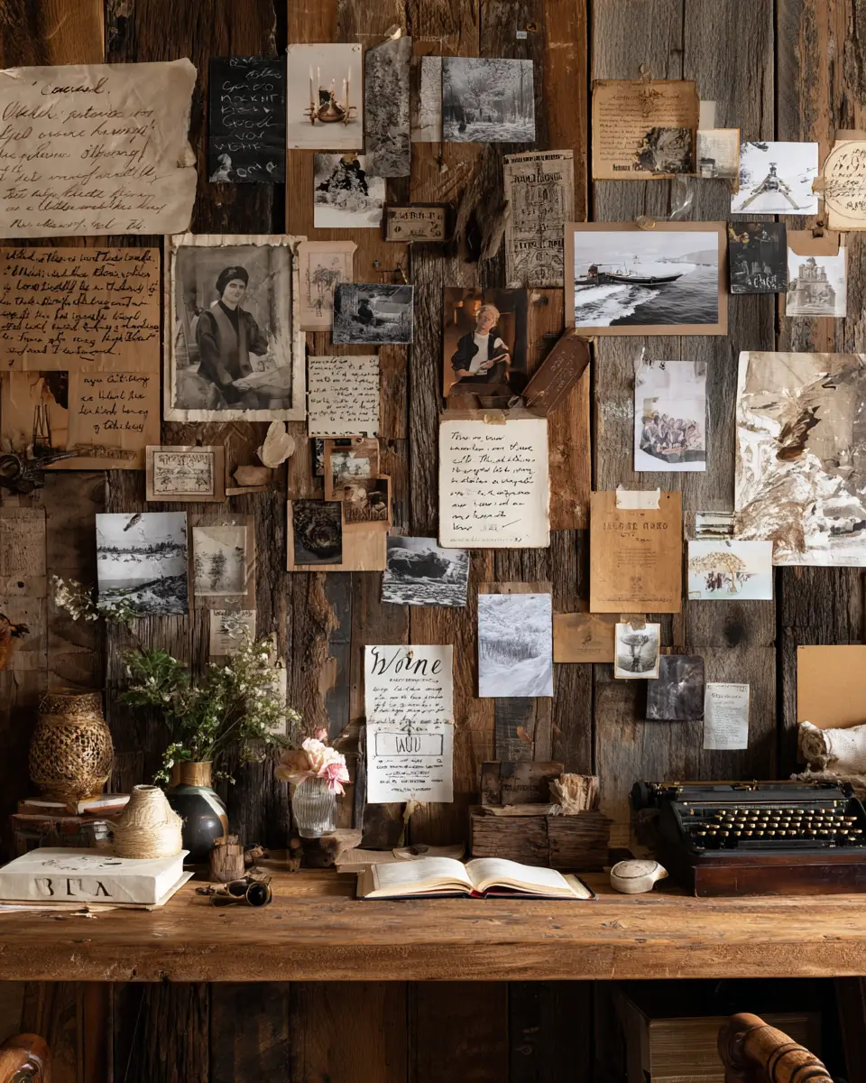 Warm Wood Vintage Home Office Decor Ideas