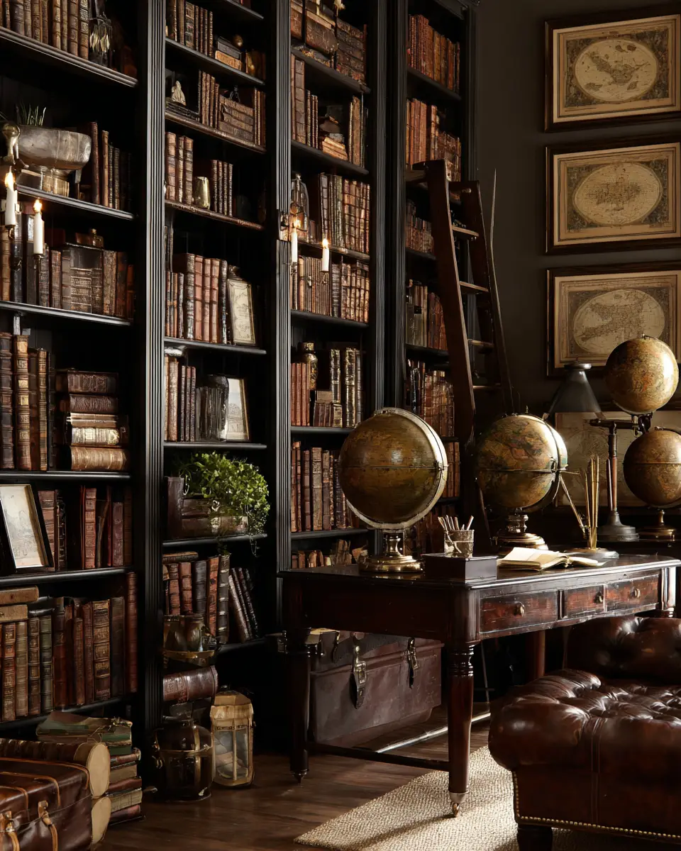 Warm Wood Vintage Home Office Decor Ideas