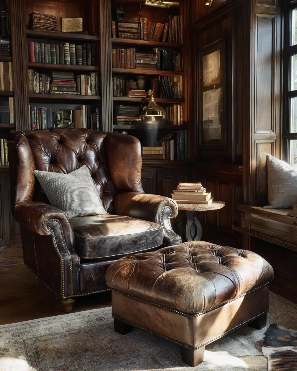 Warm Wood Vintage Home Office Decor Ideas