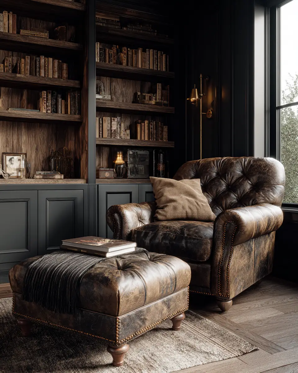 Warm Wood Vintage Home Office Decor Ideas