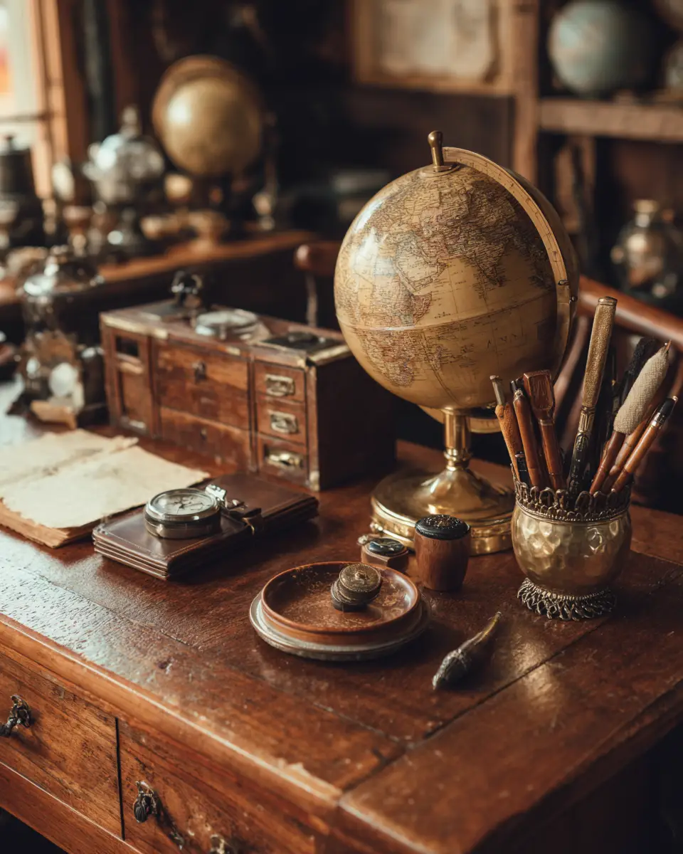 Warm Wood Vintage Home Office Decor Ideas