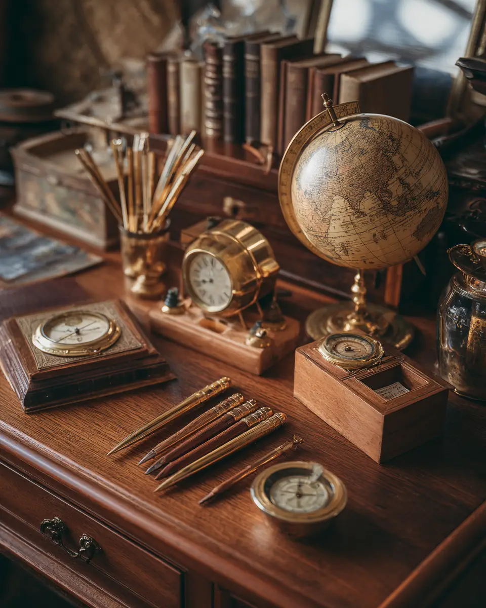 Warm Wood Vintage Home Office Decor Ideas