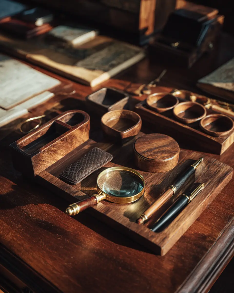 Warm Wood Vintage Home Office Decor Ideas