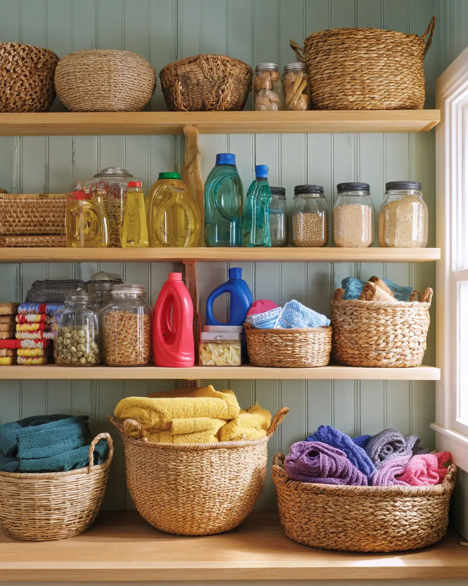 Warm Wood Vintage Laundry Room Decor Ideas