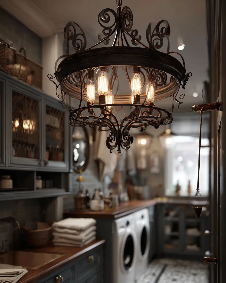 Warm Wood Vintage Laundry Room Decor Ideas