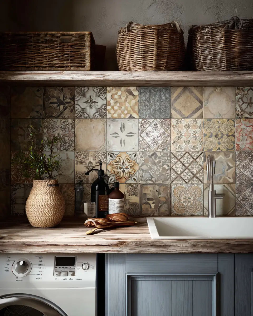 Warm Wood Vintage Laundry Room Decor Ideas