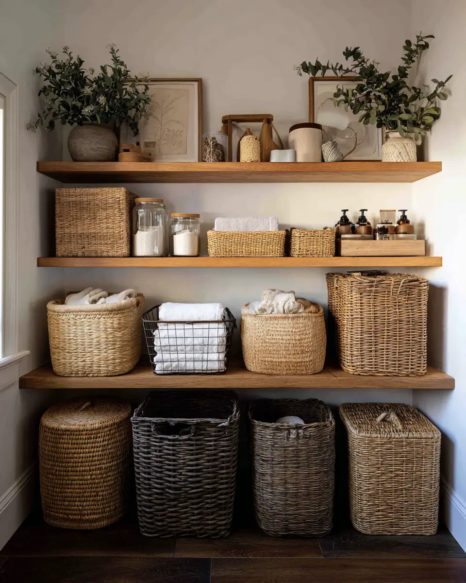 Warm Wood Vintage Laundry Room Decor Ideas