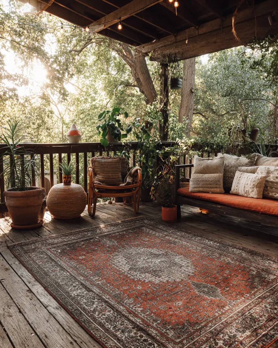 Warm Wood Vintage Patio Decor Ideas