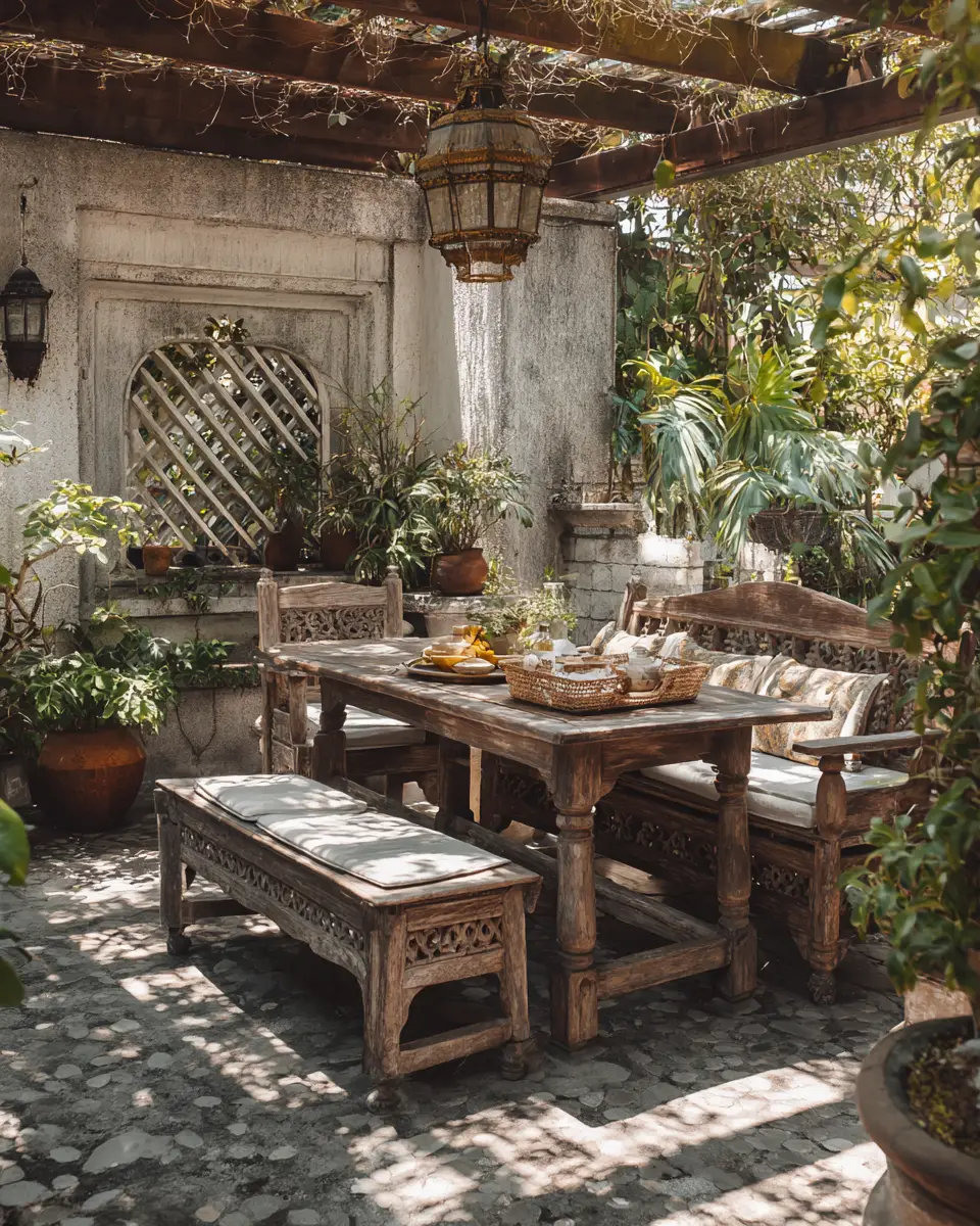 Warm Wood Vintage Patio Decor Ideas