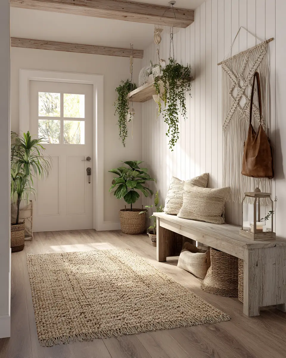 White Boho Entryway Decor Ideas