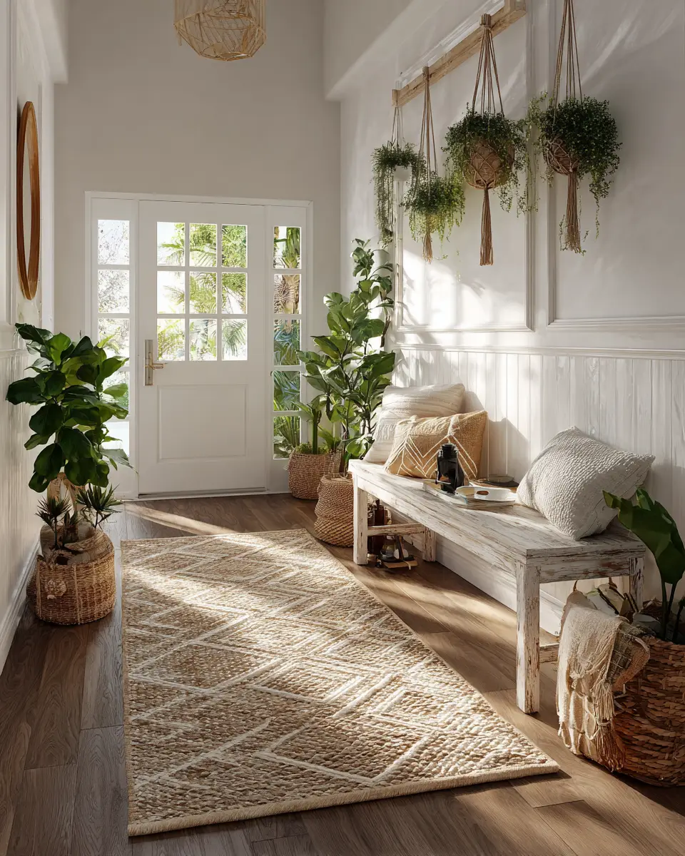 White Boho Entryway Decor Ideas