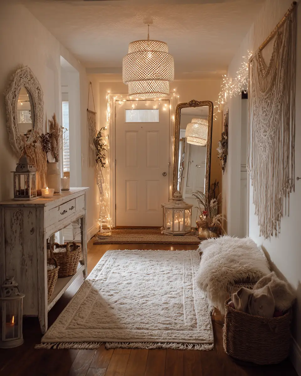 White Boho Entryway Decor Ideas