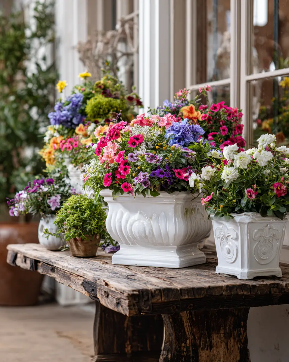 White Classic Garden Decor Ideas