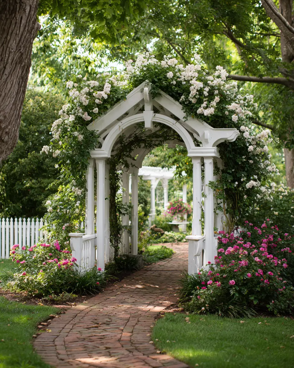 White Classic Garden Decor Ideas