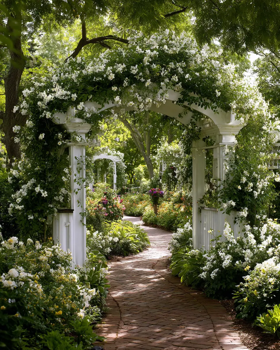 White Classic Garden Decor Ideas