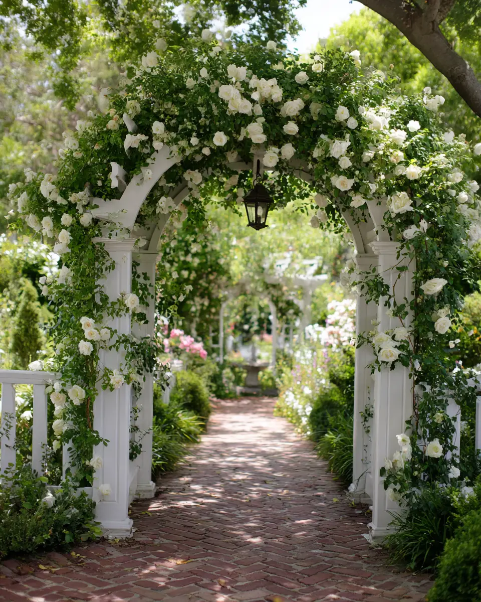 White Classic Garden Decor Ideas