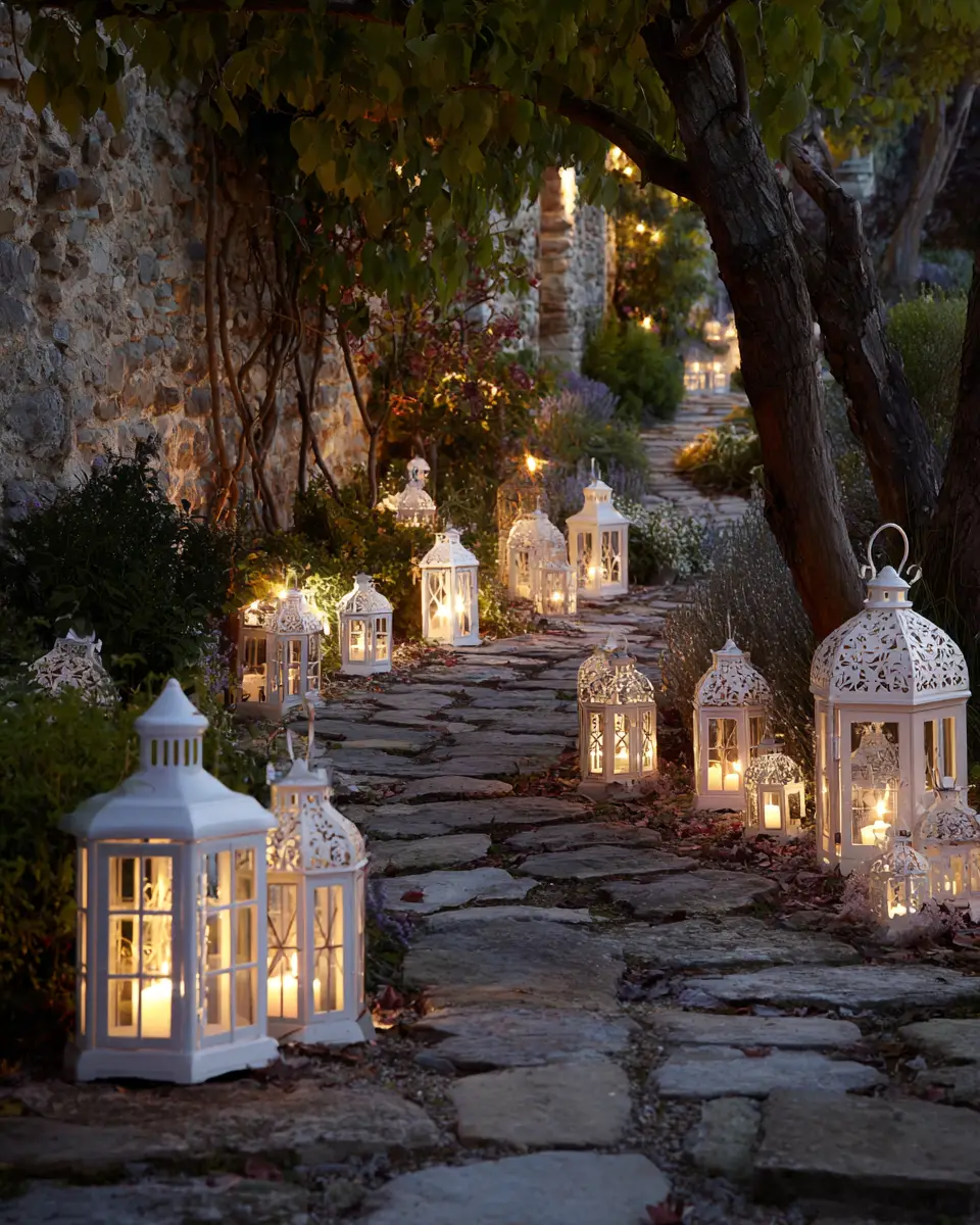 White Classic Garden Decor Ideas