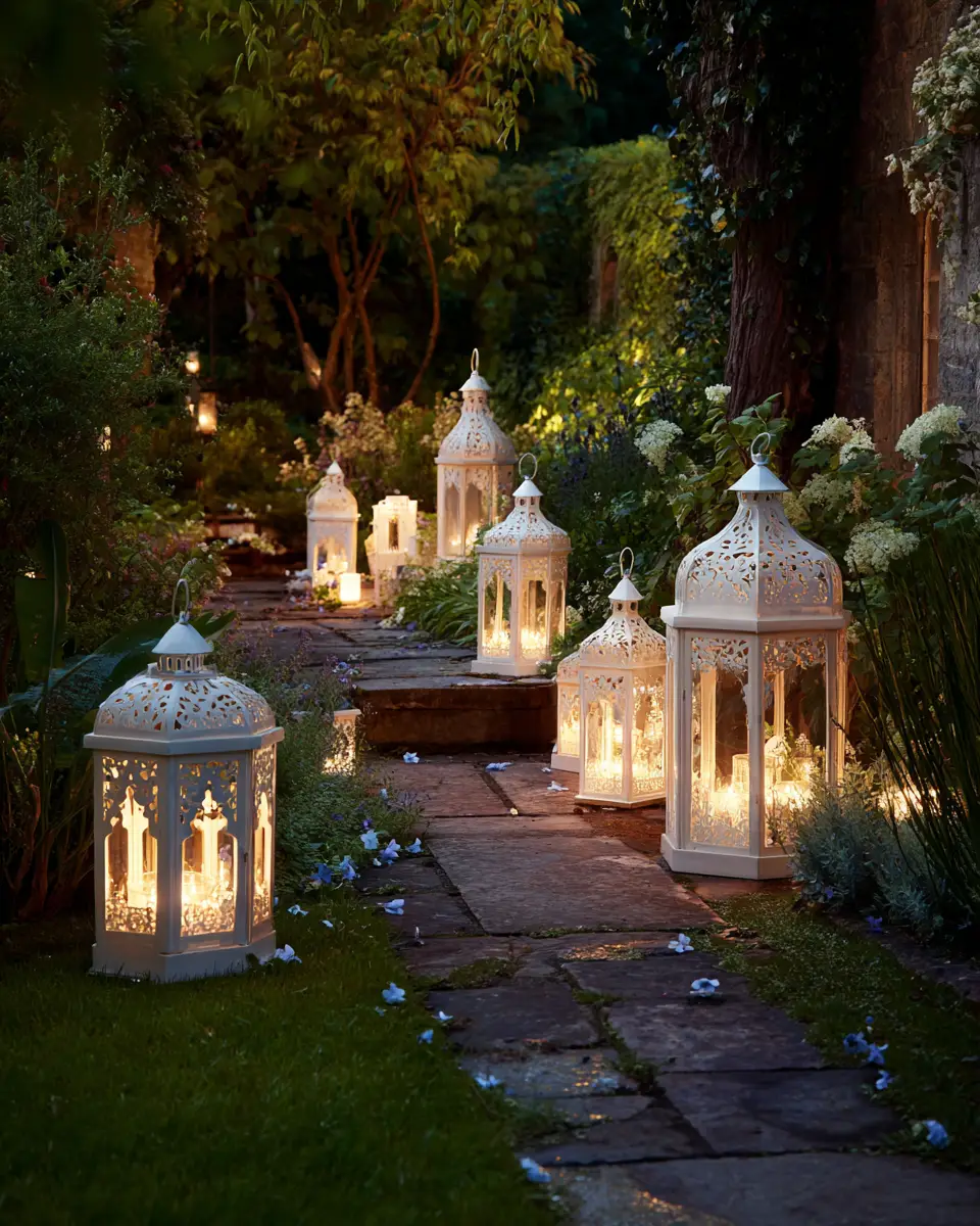 White Classic Garden Decor Ideas