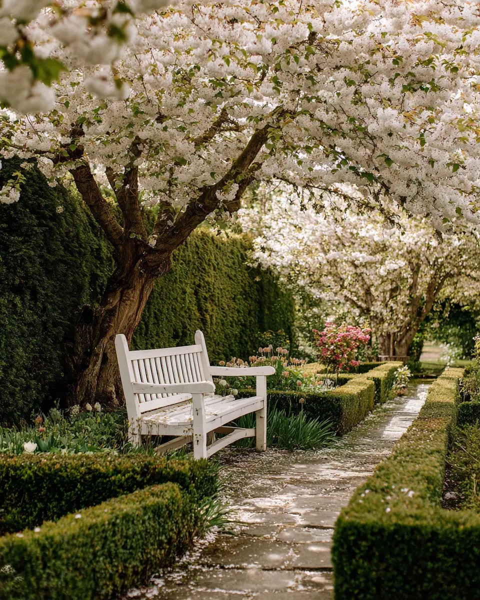 White Classic Garden Decor Ideas