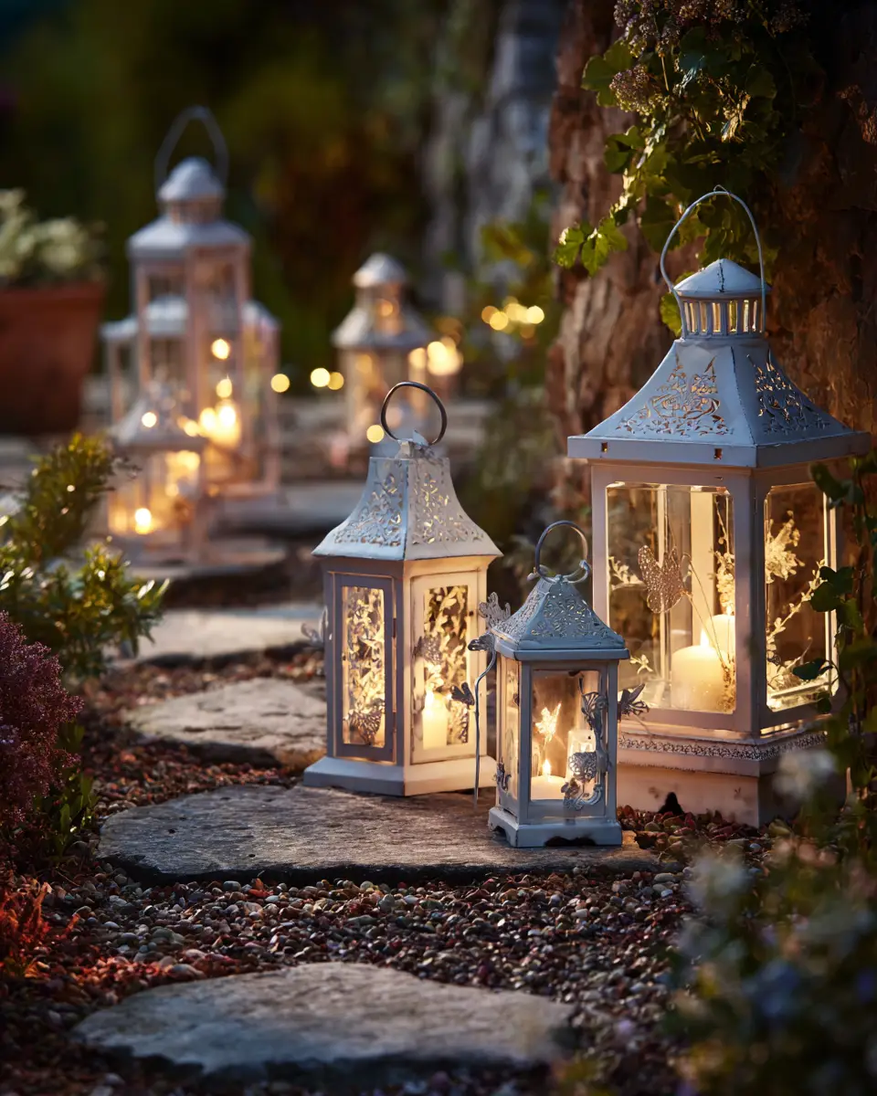 White Classic Garden Decor Ideas