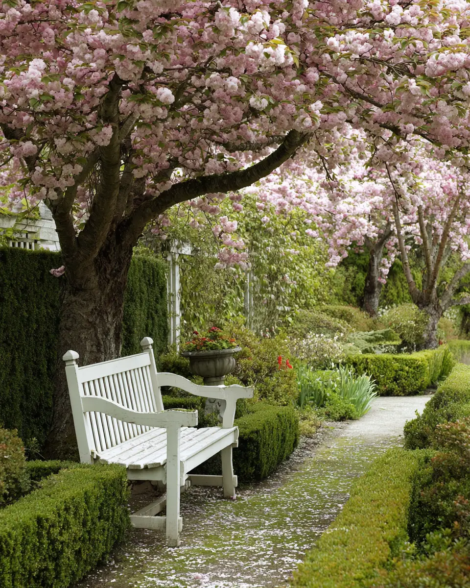 White Classic Garden Decor Ideas