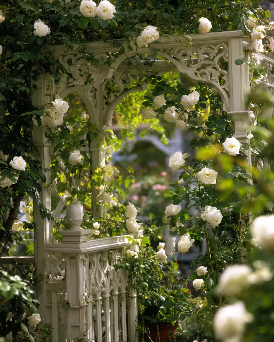 White Classic Garden Decor Ideas
