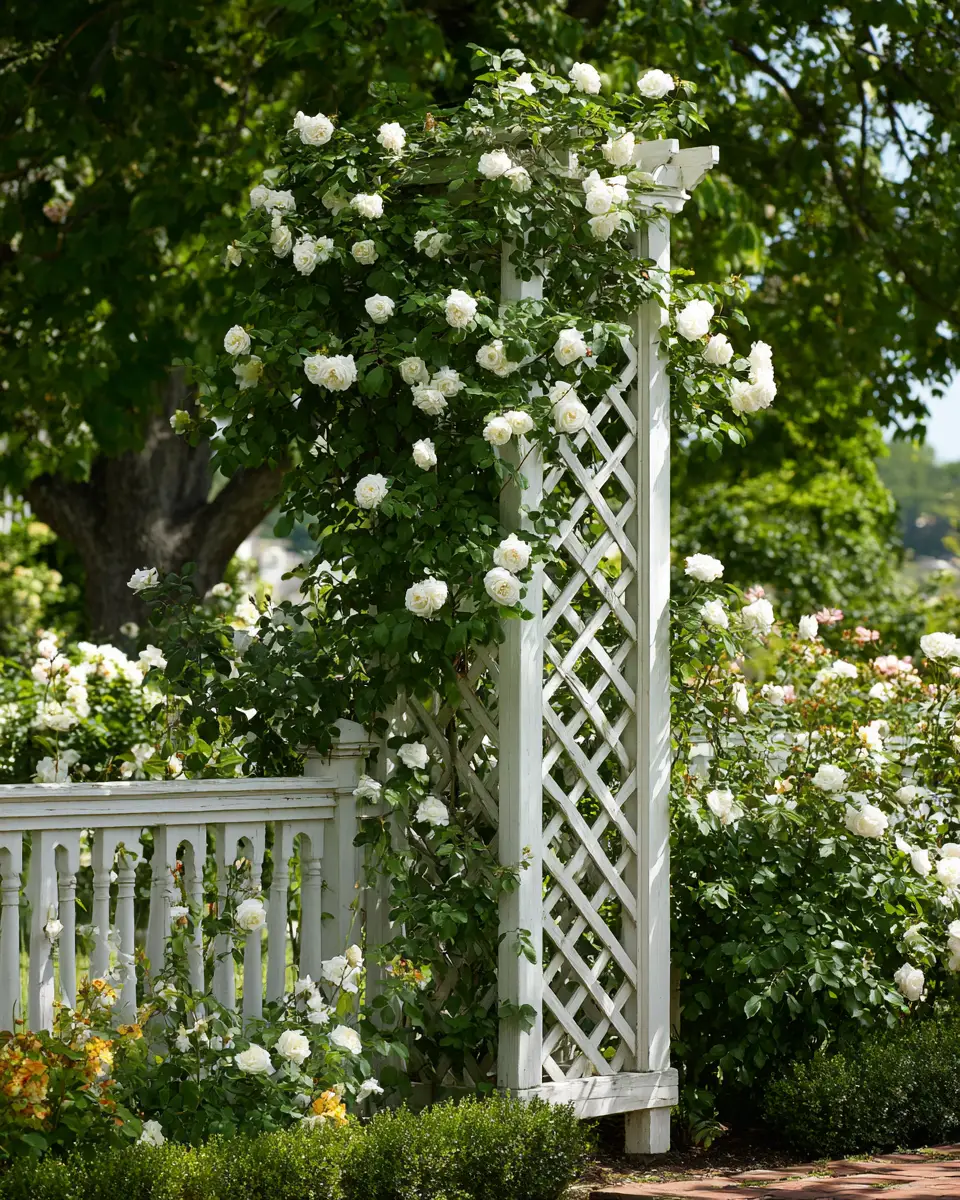 White Classic Garden Decor Ideas