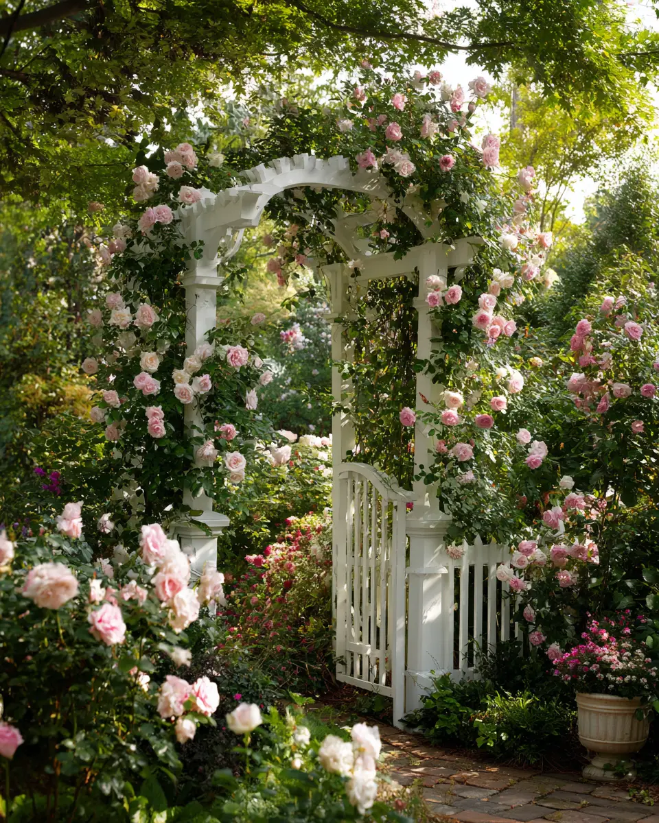White Classic Garden Decor Ideas