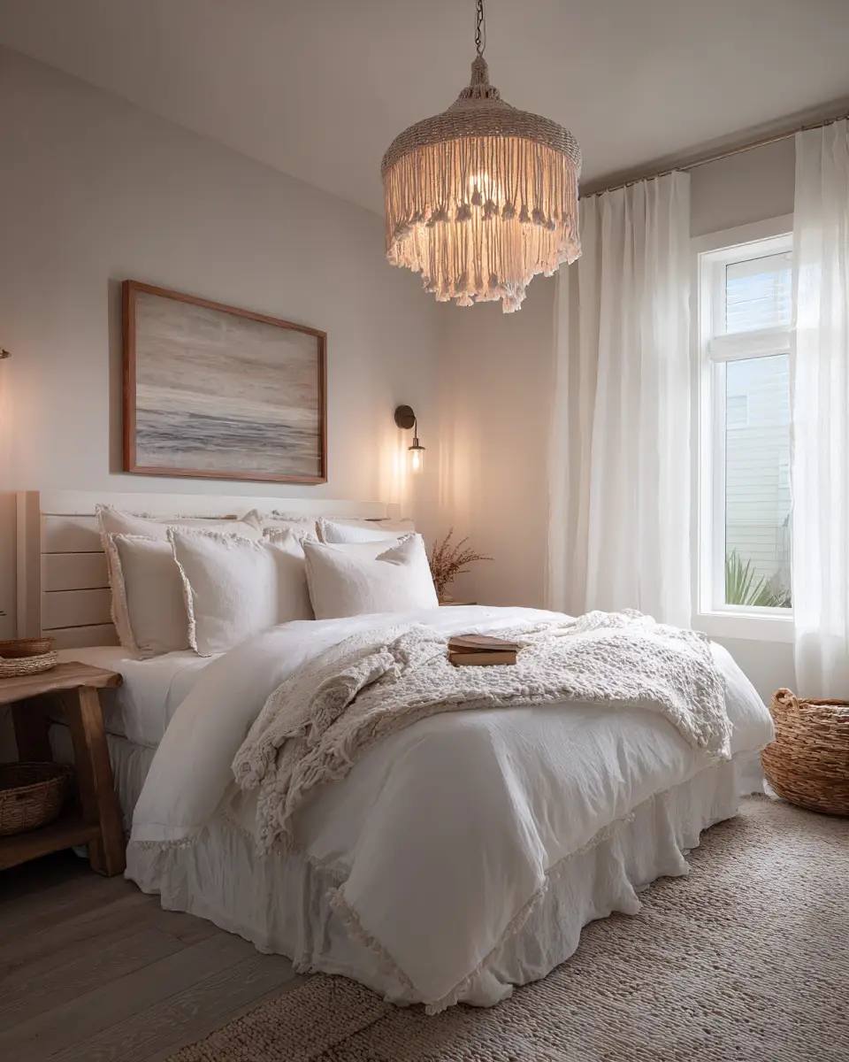 White Coastal Bedroom Decor Ideas