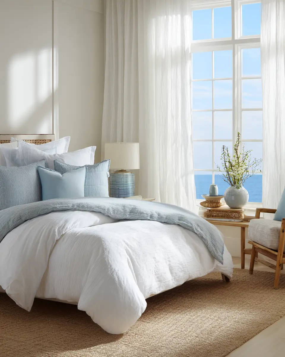 White Coastal Bedroom Decor Ideas