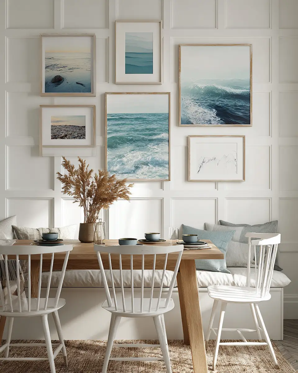 White Coastal Dining Room Decor Ideas